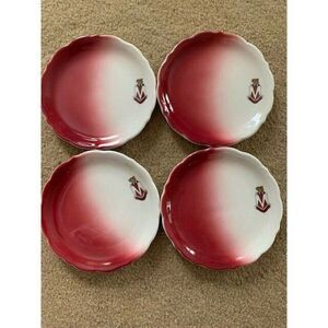 4 SYRACUSE CHINA 5.5" M SERVIMUS PLATES